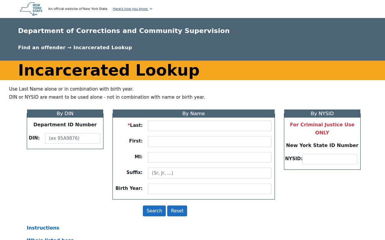 Livingston County criminal record search through DOCCS custody lookup