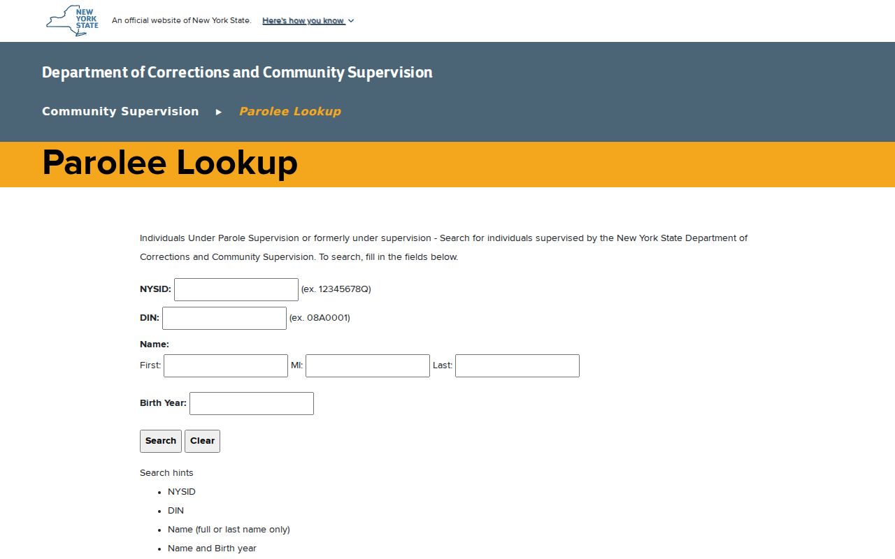 New York parole lookup distinguished from Livingston County sex offender records
